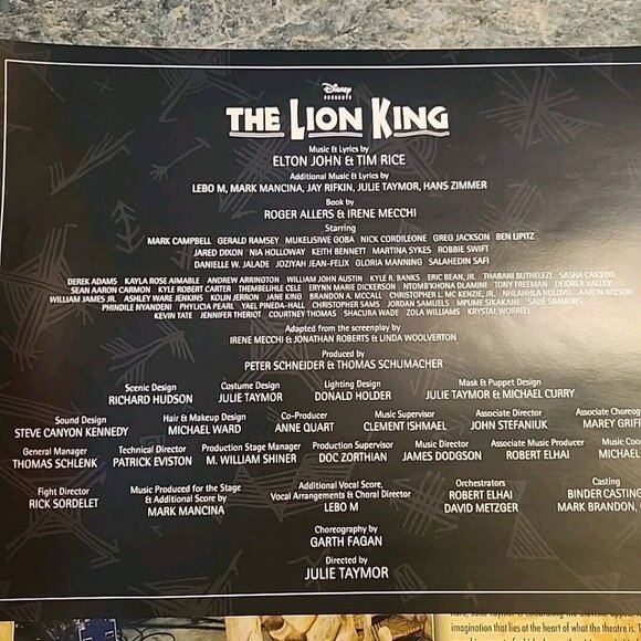 THE LION KING Off-Broadway Zippered Tote Bag and Program Musical NEW - Picture 9 of 11